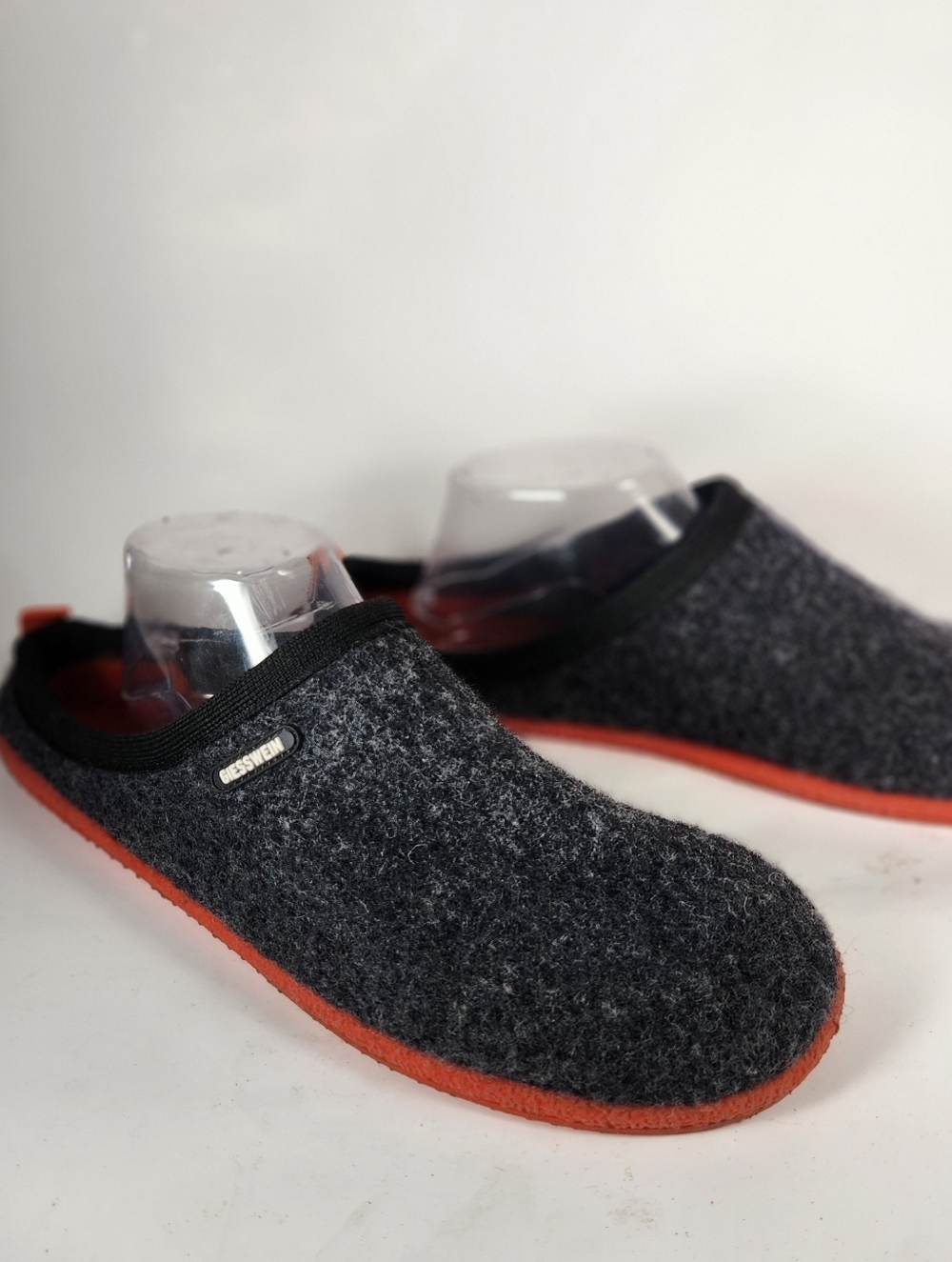 GIESSWEIN Men's Woolpops Size 10 EU 44 Black Wool Slip On Slipper Clog Shoe